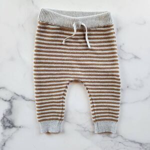 Just One baby boy pull on striped minimalist pants striped 9 month brown grey co